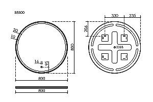 Зеркало Sancos Bella BE800 белое в ванную от интернет-магазине сантехники Sanbest