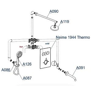 Душевая система WasserKRAFT Neime 1900 A171919 купить в интернет-магазине сантехники Sanbest