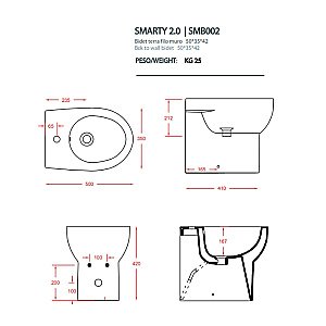 Биде напольное Artceram SMARTY SMB002 01 00bi*0 белое купить в интернет-магазине Sanbest