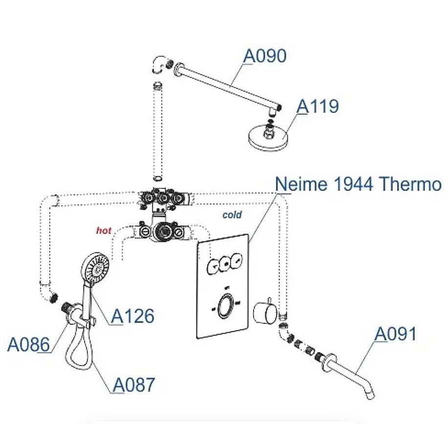 Душевая система WasserKRAFT Neime 1900 A171919 купить в интернет-магазине сантехники Sanbest