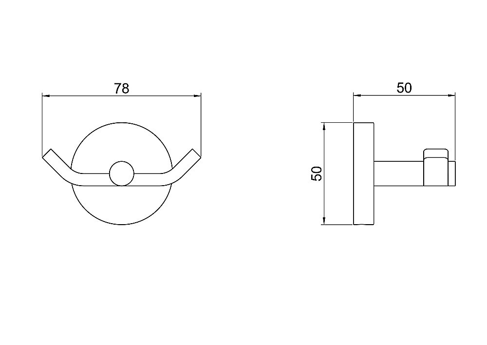 Крючок двойной Aquatek Бетта AQ4602BGM оружейная сталь купить в интернет-магазине сантехники Sanbest