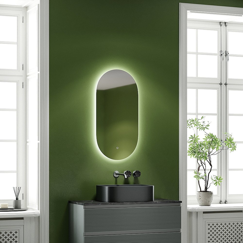 Зеркало Sancos Oval OV45C зеркальное в ванную от интернет-магазине сантехники Sanbest