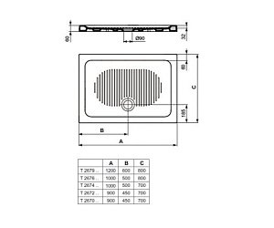 Душевой поддон Ideal Standard Connect T267901 120x80 купить в интернет-магазине Sanbest