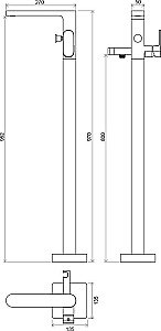 Смеситель для ванны Ravak Chrome CR 080.00 купить в интернет-магазине сантехники Sanbest