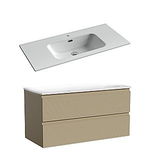 Тумба с раковиной Sancos FOLK FL100CP/CN7003 100 капучино для ванной в интернет-магазине Sanbest