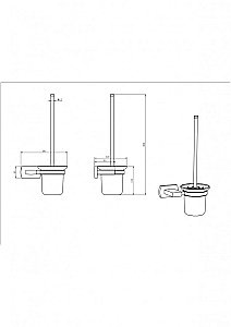 Ершик для унитаза CeramaLux Azzuro 95613 черный матовый/золото купить в интернет-магазине сантехники Sanbest