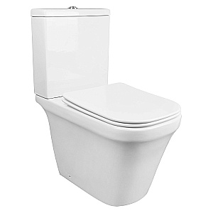 Унитаз напольный Azario Candy AZ-1503B белый, безободковый, с бачком, с крышкой микролифт купить в интернет-магазине Sanbest