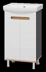 Тумба с раковиной Misty Сканди - 50 Э-Ска01050-0150-2Д белый/графит для ванной в интернет-магазине Sanbest