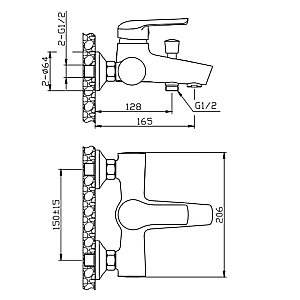 Смеситель для ванны Orange TONY M54-100ni никель купить в интернет-магазине сантехники Sanbest
