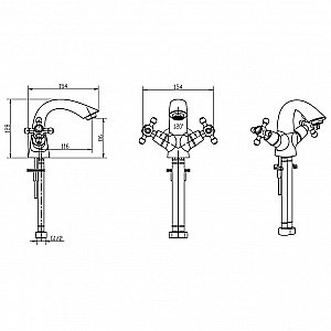 Смеситель для раковины Boheme Satine 311-ST бронза купить в интернет-магазине сантехники Sanbest