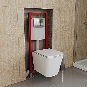 Инсталляция для унитаза D&K DI8140116 кнопка хром купить в интернет-магазине сантехники Sanbest