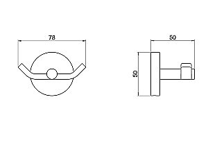 Крючок двойной Aquatek Бетта AQ4602BGM оружейная сталь купить в интернет-магазине сантехники Sanbest