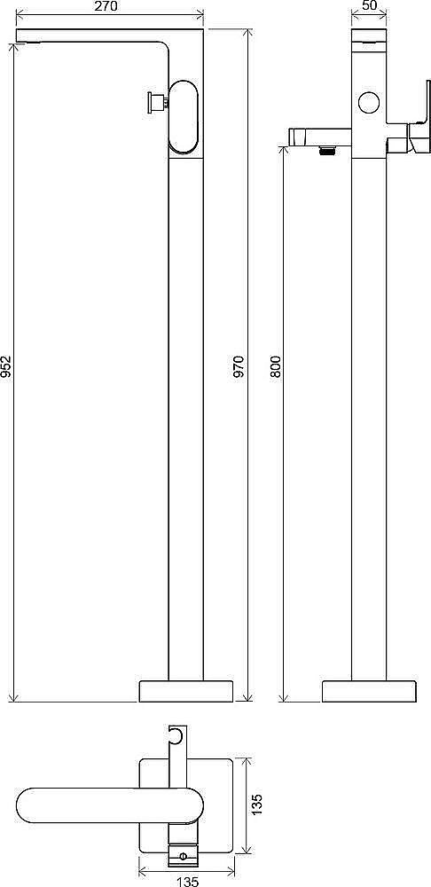 Смеситель для ванны Ravak Chrome CR 080.00 купить в интернет-магазине сантехники Sanbest