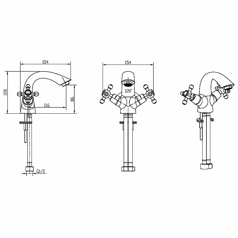 Смеситель для раковины Boheme Satine 311-ST бронза купить в интернет-магазине сантехники Sanbest
