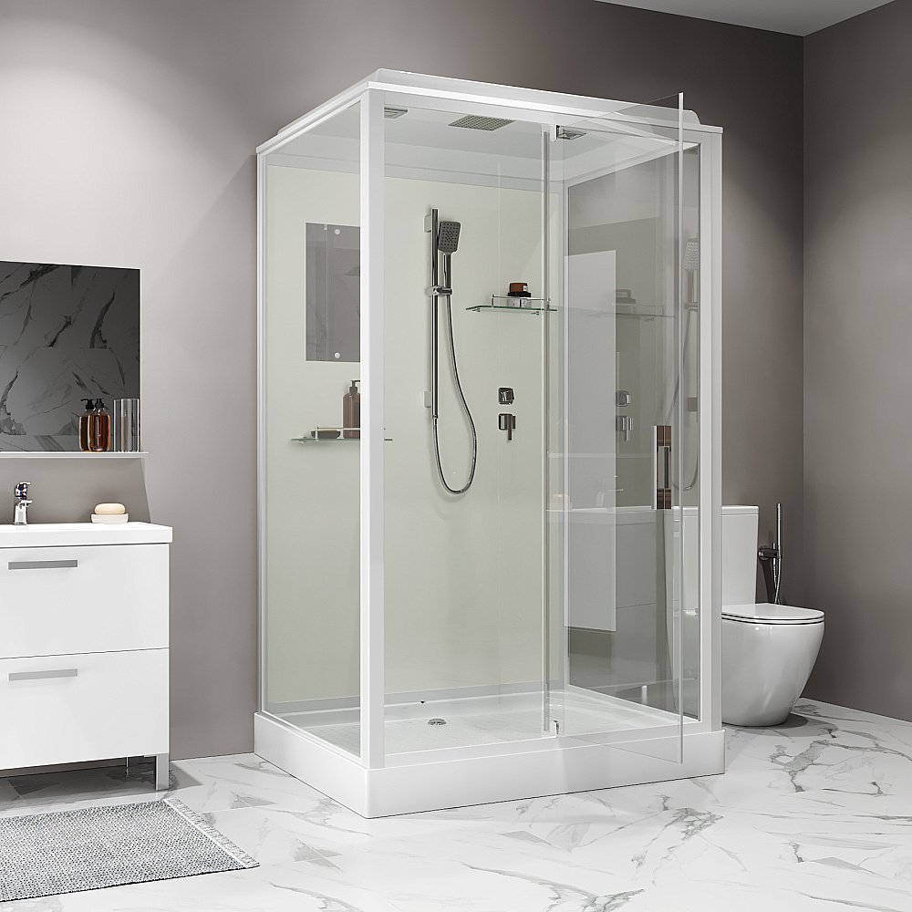 Душевая кабина Niagara Standart ST120/90/15Q 120х90 стекло прозрачное/профиль белый купить в интернет-магазине Sanbest