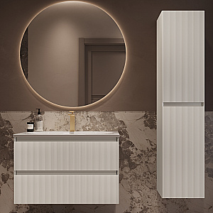 Тумба с раковиной Vincea Welle 80 VMC-2WL800MW/VCB-13800G белая матовая/раковина серая для ванной в интернет-магазине Sanbest