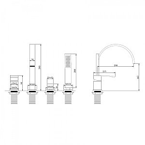 Смеситель для ванны ABBER Wasserfall AF8613SP сатин купить в интернет-магазине сантехники Sanbest