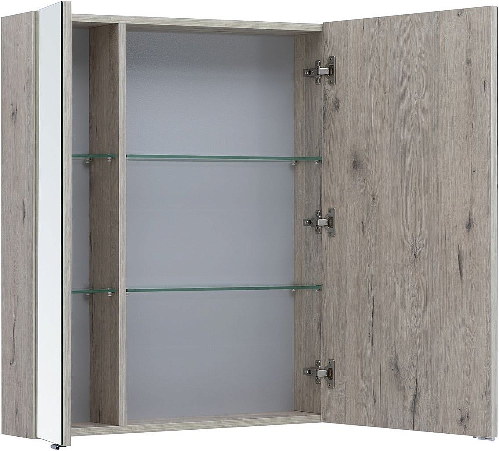 Зеркальный шкаф Aquanet Алвита new 90 дуб веллингтон белый купить в интернет-магазине сантехники Sanbest