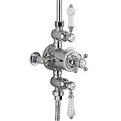 Термостат Burlington Avon AF3S хром/ручки белые купить в интернет-магазине сантехники Sanbest