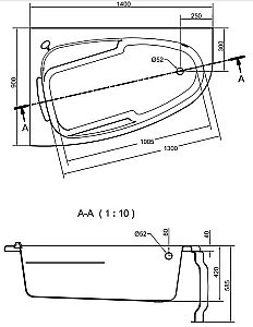 Ванна акриловая Cersanit JOANNA 63334 140x90 купить в интернет-магазине Sanbest