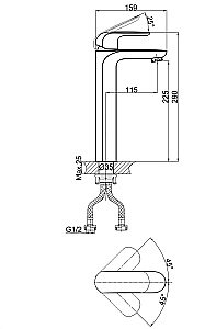 Смеситель для раковины D&K Venice Gondola DA1022001 купить в интернет-магазине сантехники Sanbest
