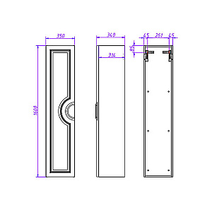 Пенал Caprigo Valletta 35350-SF027 35 бланж для ванной в интернет-магазине сантехники Sanbest