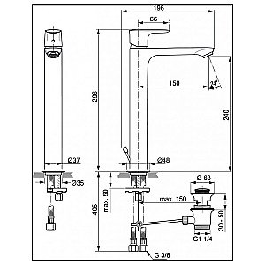 Смеситель для раковины Ideal Standard Connect Air Vessel A7025AA купить в интернет-магазине сантехники Sanbest