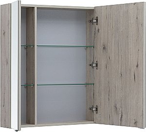 Зеркальный шкаф Aquanet Алвита new 90 дуб веллингтон белый купить в интернет-магазине сантехники Sanbest