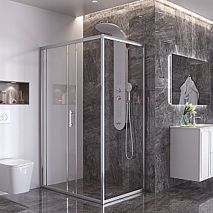 Душевой уголок Taliente TA-N-150-10-1CP 150х100 стекло прозрачное/профиль хром купить в интернет-магазине Sanbest