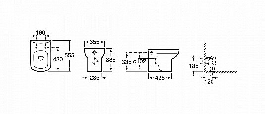 Унитаз приставной Roca Dama Senso 347517000 купить в интернет-магазине Sanbest