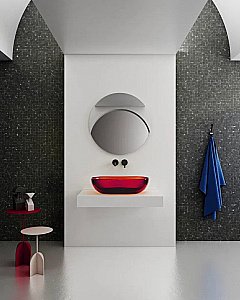 Раковина накладная ABBER Kristall AT2805Rubin красная купить в интернет-магазине Sanbest