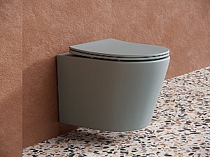 Унитаз подвесной Ceramica Nova Balearica Rimless CN6000MH безободковый, с крышкой микролифт, антрацит матовый купить в интернет-магазине Sanbest