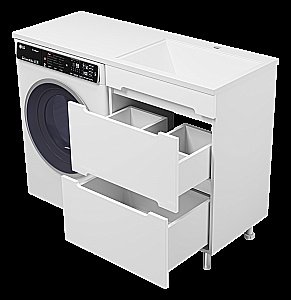 Тумба с раковиной Misty Байкал - 55 Э-Бай06055-022Я (Раковина Эстет Даллас 120) белая для ванной в интернет-магазине Sanbest