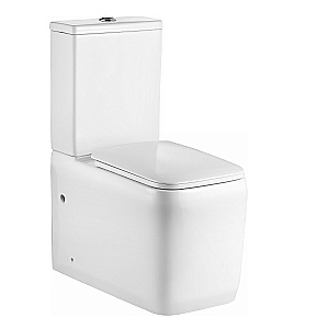 Напольный унитаз-компакт Black&White Gravity 7790WX безободковый, слив-торнадо, с крышкой микролифт, с бачком, белый глянцевый купить в интернет-магазине Sanbest