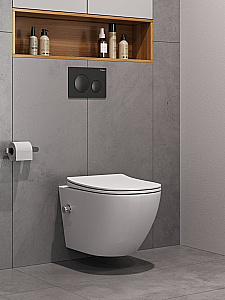 Унитаз подвесной BelBagno Marino BB7026CH-TOR-BS/SC белый, с функцией биде и смесителем, безободковый, с крышкой микролифт, слив-торнадо купить в интернет-магазине Sanbest