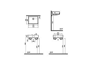 Раковина Vitra ArchiPlan 45 7403B003-0012 белая купить в интернет-магазине Sanbest