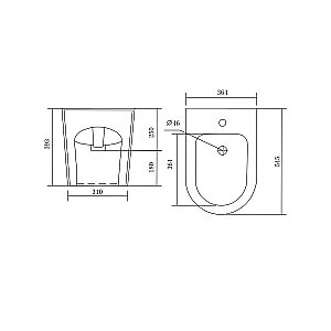 Биде Aquatek Оберон/Бетта AQ1276-00 белое купить в интернет-магазине Sanbest