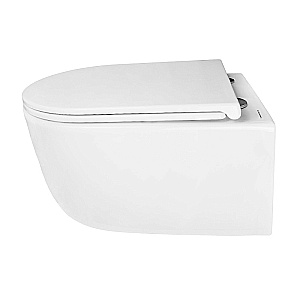 Унитаз подвесной Azario Nata AZ-5102T-WHT белый, безободковый, с крышкой микролифт, слив торнадо купить в интернет-магазине Sanbest