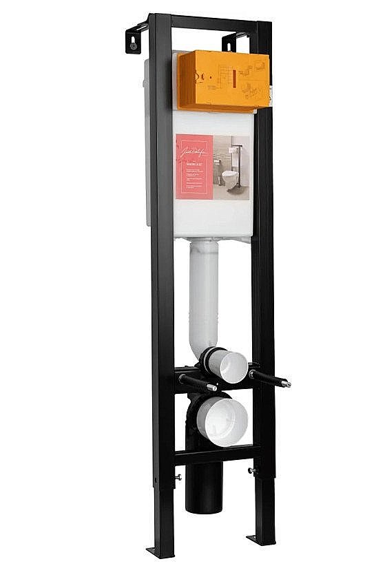 Унитаз подвесной Jacob Delafon STRUKTURA E21754RU-00 безободковый, с крышкой микролифт, с инсталляцией и кнопкой хром купить в интернет-магазине Sanbest