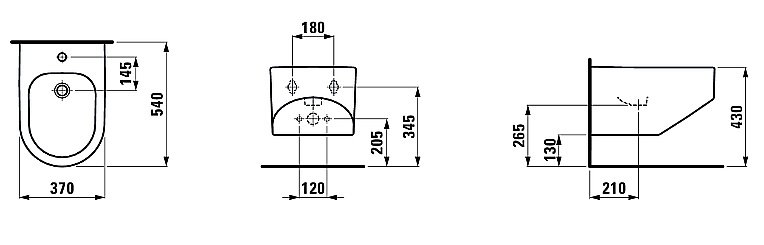Биде подвесное Laufen Sonar 8.3034.1.000.302.1 купить в интернет-магазине Sanbest
