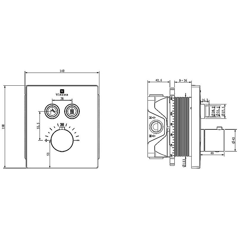 Душевая система Vincea Inspire VSFW-3I21T2GM вороненая сталь купить в интернет-магазине сантехники Sanbest