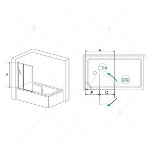 Шторка для ванны RGW SC-11B 100x140 купить в интернет-магазине Sanbest