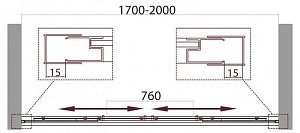 Душевая дверь BELBAGNO UNIQUE-BF-2-170/200-P-Cr стекло текстурное/профиль хром купить в интернет-магазине Sanbest