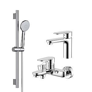 Набор смесителей Aquatek НИКА Set 3 в 1 (AQ1810CR+AQ1840CR+AQ2017CR) хром купить в интернет-магазине сантехники Sanbest