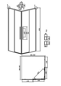 Душевой уголок Grossman Galaxy 300.K33.01.1010.21.02 100x100 стекло шиншилла/профиль черный матовый купить в интернет-магазине Sanbest