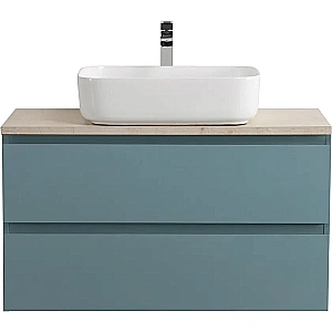 Тумба с раковиной и столещницей BelBagno 90 KRAFT-900-2C-SO-AO+KEP-90-MCO голубая матовая для ванной в интернет-магазине Sanbest