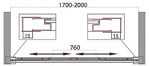 Душевая дверь BELBAGNO UNIQUE-BF-2-170/200-P-Cr стекло рифленое/профиль хром купить в интернет-магазине Sanbest