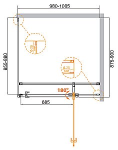 Душевой уголок Cezares Valvola 100x90 VALVOLA-AH-1-100/90-C-Cr стекло прозрачное/профиль хром купить в интернет-магазине Sanbest