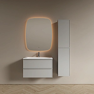 Тумба с раковиной Sancos Velta 80 VL80WG+CN7012 теплый серый матовая/раковина белая, с отверстием для ванной в интернет-магазине Sanbest