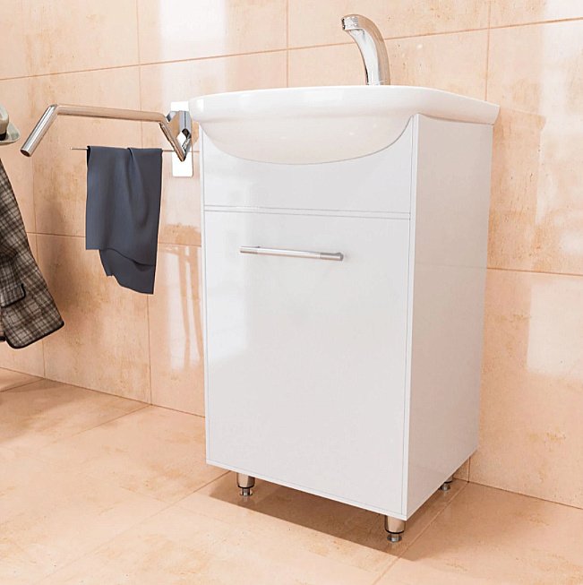 Тумба с раковиной MIXLINE АлАн 47 белая для ванной в интернет-магазине Sanbest